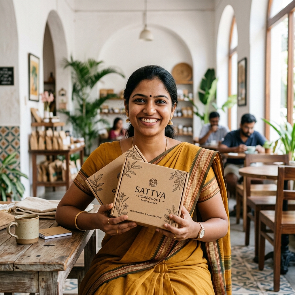 Subha Meenakshi, Cafe Owner in Pondicherry