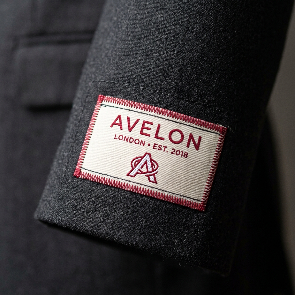 Woven labels sewn on garments by RR Traders